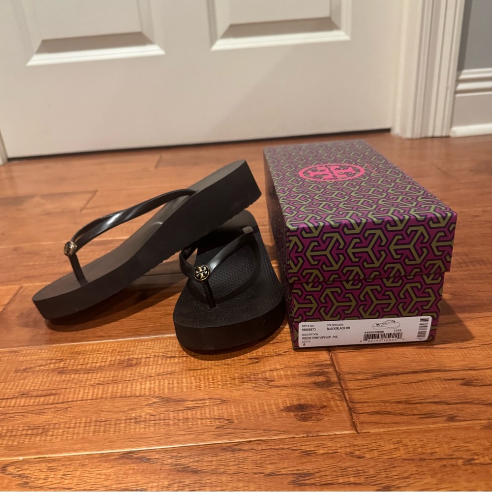 Tory Burch Casual Black Wedge Sandals